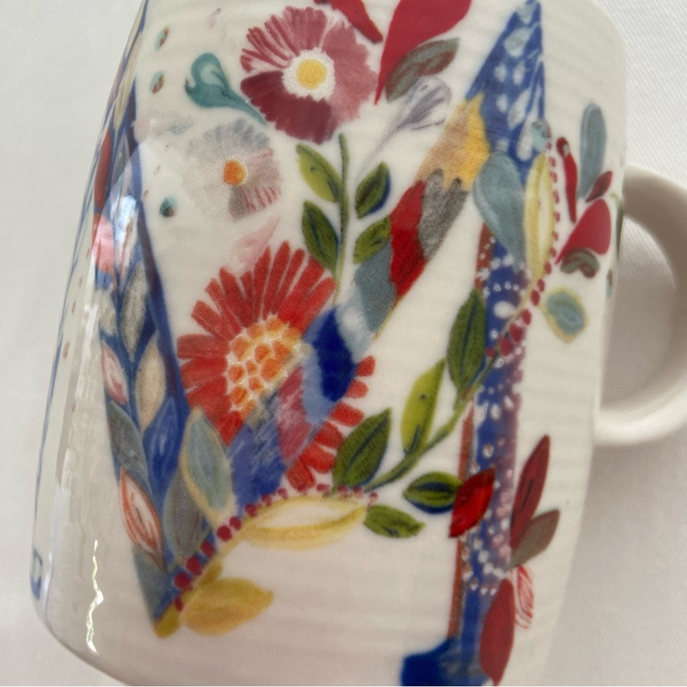 Anthropologie Starla M. Halfmann Petal Palette Monogram “M” Mug - Picture 8 of 13